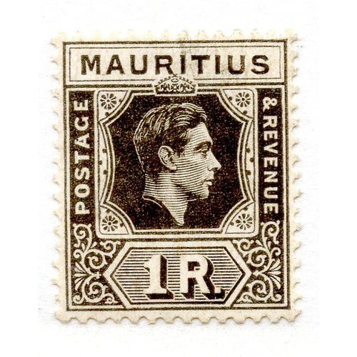 657 - MAURITIUS 1938 - 49 1r grey brown on ord paper mint. SG 260b. Cat £22.