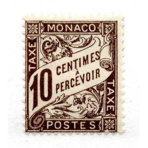 678 - MONACO POSTAGE DUE 1906 10c brown mint. SG D32. Cat £600.