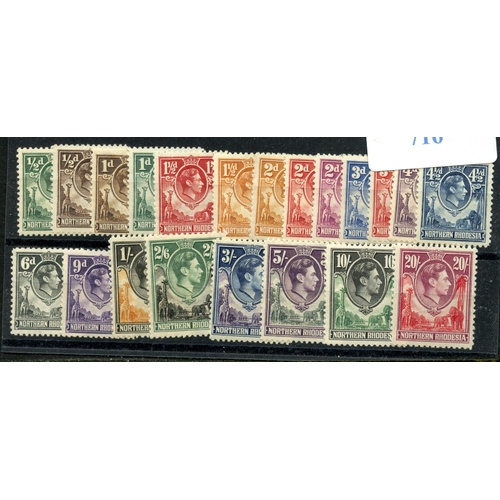 716 - NORTHERN RHODESIA 1938 - 52 definitive set mint.  SG 25 - 45.  Cat £250.