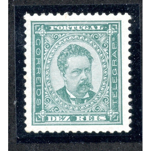 739 - PORTUGAL 1886 - 89 10r pale green chalky paper perf 11½ um. SG 231. Cat £55.