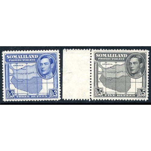 794 - SOMALILAND 1938 3r and 5r definitive mint. SG 103 - 4. Cat £75.