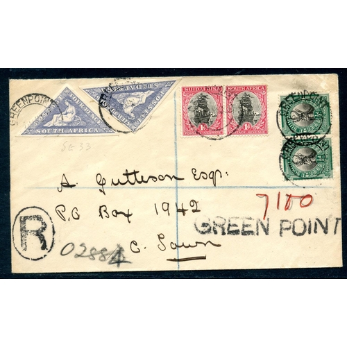 799 - SOUTH AFRICA 1926 First Day cover franked with pairs of SG 30, 31 and 33. Good condition.