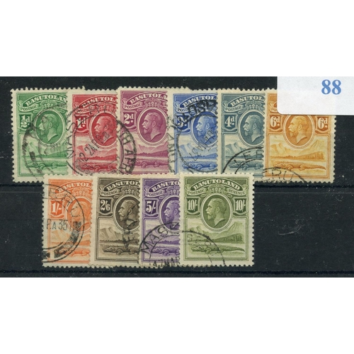 88 - BASUTOLAND 1933 definitive set complete fu.  SG 1 - 10.  Cat £400.