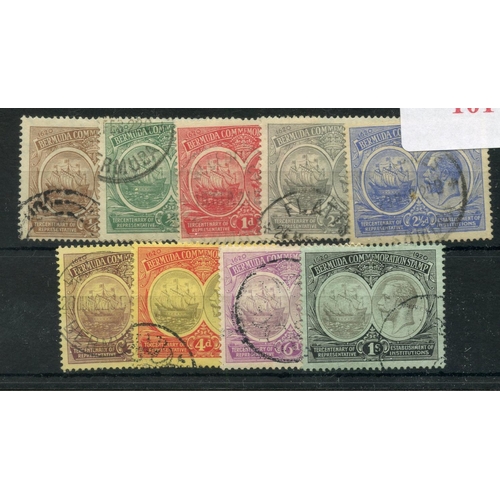 101 - BERMUDA 1920 Tercentenary first set fu.  SG 59 - 67.  Cat £325.