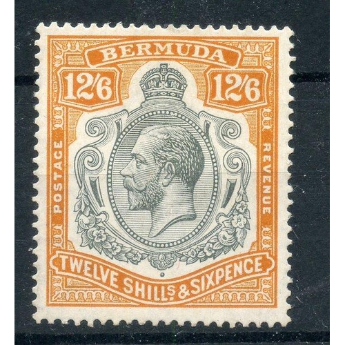 105 - BERMUDA 1924 - 32 12/6 grey and orange mint.  SG 93.  Cat £250.
