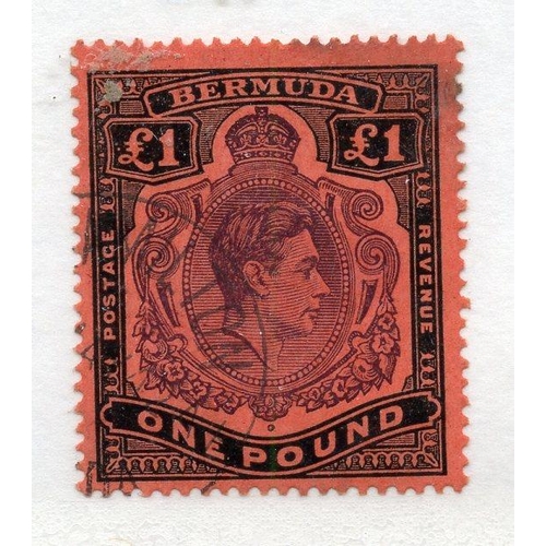 118 - BERMUDA 1938 - 52 £1 deep reddish purple and black vfu. SG 121c. Cat £80.