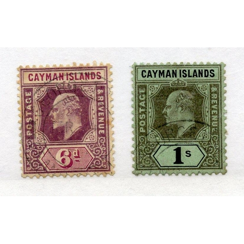 189 - CAYMAN IS 1907 - 09 6d dull purple and violet purple plus 1/- black/green fu. SG 30, 31. Cat £62.