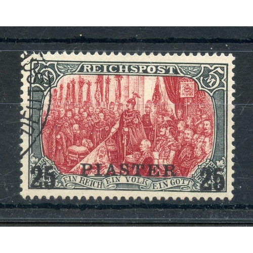 312 - GERMAN POS IN TURKEY 1900 25pi on 5m lake and black vfu. SG 28. Cat £2000.
