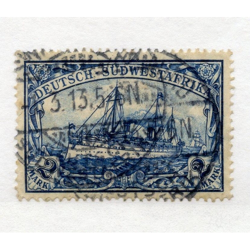 318 - GERMAN SWA 1906 - 19 2m blue wmk lozenge fu. SG 30. Cat £110.