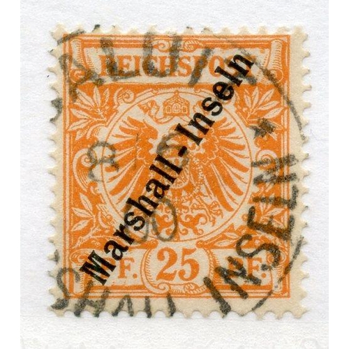 322 - GERMAN COLS MARSHALL 1897 - 1900 25pf orange, signed Buhler fu. SG G9. Cat £60.