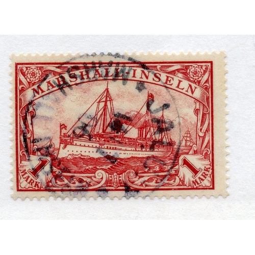 323 - GERMAN COLS MARSHALL 1901 1m carmine no wmk used. SG G20. Cat £120.