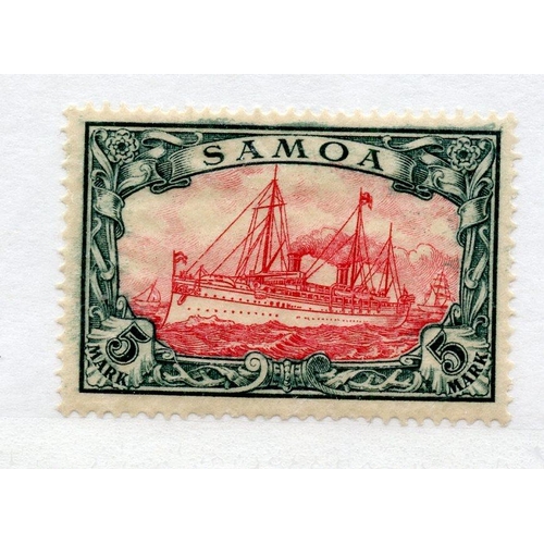 324 - GERMAN COLS SAMOA 1900 - 01 5m carmine and black no wmk mint. SG G19. Cat £250.
