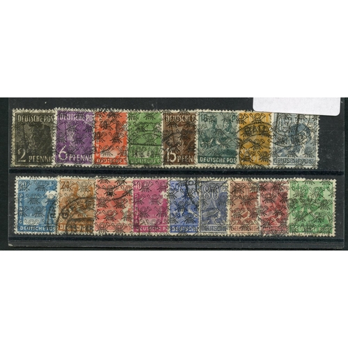 367 - GERMAN ALLIED OCC 1948 Currency Reform set used. SG A53 - 69. Cat £60.