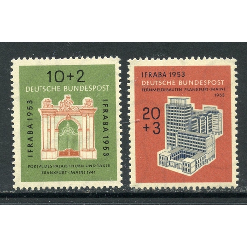 386 - GERMANY WEST 1953 Philatelic Exhibition set um. SG 1097 - 8. Cat £68.