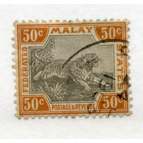 538 - MALAYA FMS 1900 - 01 50c grey and orange-brown perf 14 fu. SG 22a. Cat £75.