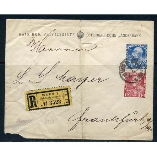 62 - AUSTRIA 1904 Private Order stationery envelope to Germany, small corner fault and light crease.