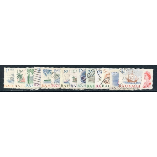 67 - BAHAMAS 1965 definitive set fu.  SG 247 - 61.  Cat £28.