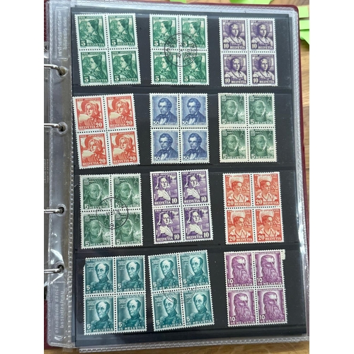 761 - SWITZERLAND a 1930s - 70s selection of mostly um blocks of 4, several sets with Pro Patria, Pro Juv ... 
