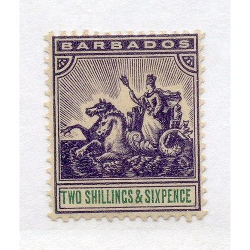 86 - BARBADOS 1905 2/6 violet and green wmk MCA mint. SG 144. Cat £65.