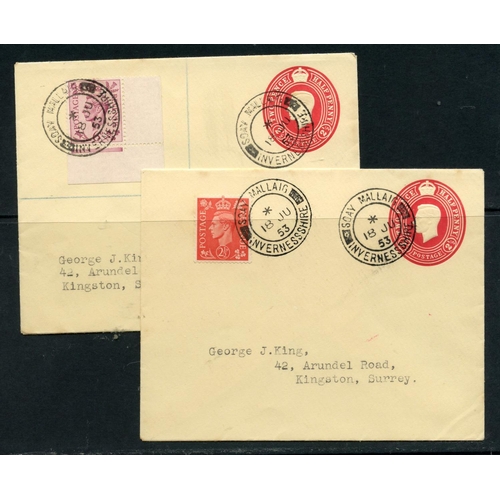868 - POSTAL HISTORY 1953 covers x 2 from Soay sent by George King. Good condition.
