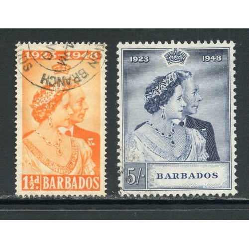 92 - BARBADOS 1948 Silver Wedding set vfu. SG 265 - 6. Cat £20.