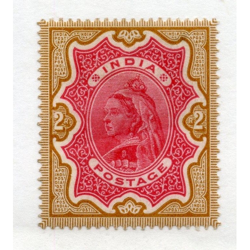 INDIA 1895 2r carmine and brown mint, light crease. SG 107. Cat £110.