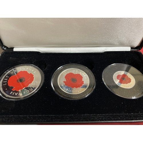 203 - jubilee mint remembrance day solid silver proof coloured collection