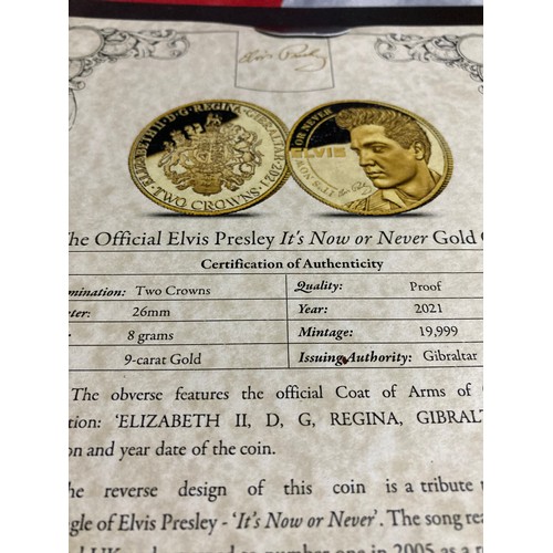 212 - Official Elvis Presley Greatest Hit Coin Set includes the 8gram 9 carat two crowns proof coin