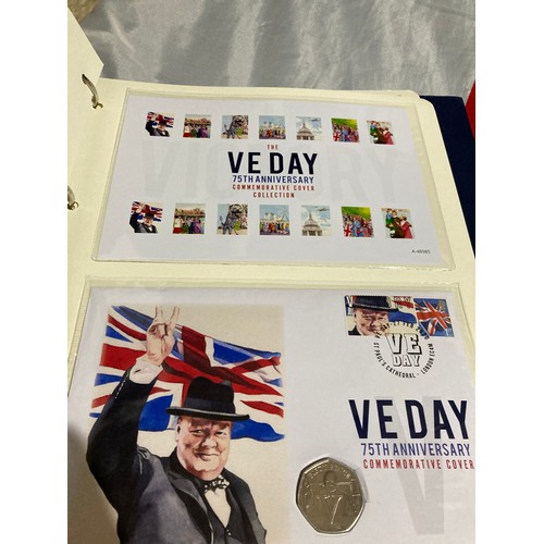 246 - 75th anniversary of VE Day - Fifty Pence commemorative coin cover collection