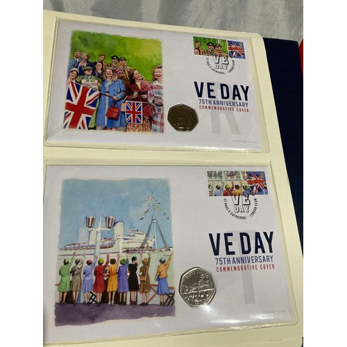 246 - 75th anniversary of VE Day - Fifty Pence commemorative coin cover collection