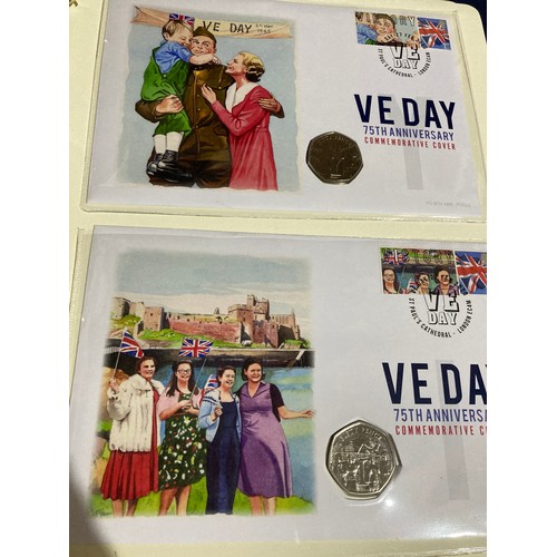 246 - 75th anniversary of VE Day - Fifty Pence commemorative coin cover collection