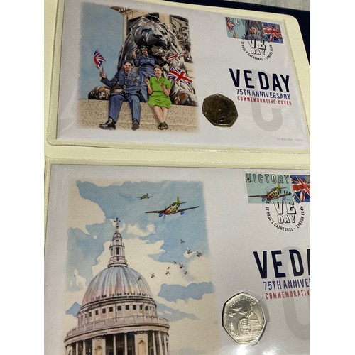 246 - 75th anniversary of VE Day - Fifty Pence commemorative coin cover collection