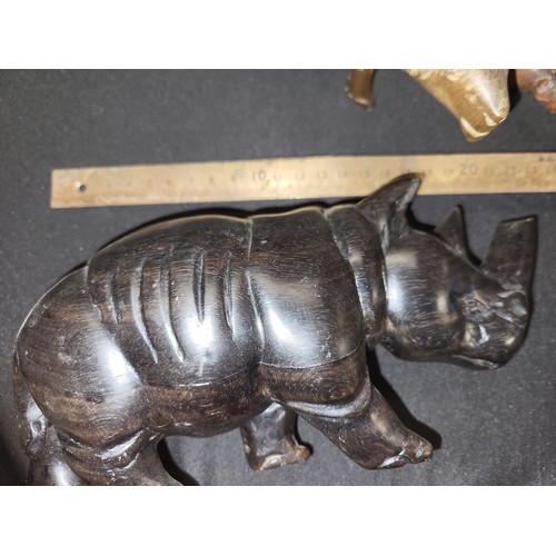 345 - carved wooden animals x 6