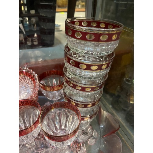 380 - collection of cranberry glass etc