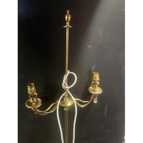 432 - brass standard lamp and 2 brass table lamps