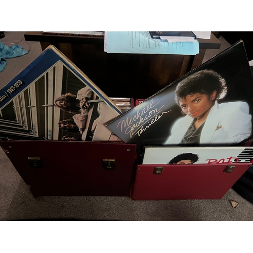 514 - Two cases of vinyl records 
Beatles
Supertramp 
Micheal Jackson 
Madonna
Soft cell
Etc etc