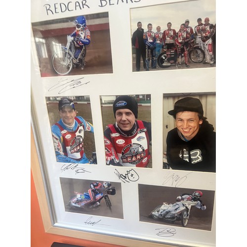 524 - Redcar Bears speedway signed photos framed