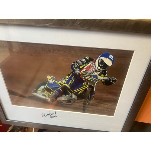 524 - Redcar Bears speedway signed photos framed