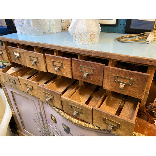 532 - bank of 12 drawer index cabinet early 20th century