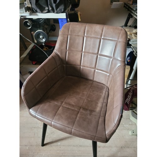 565 - BROWN LEATHER DINING CHAIRS 
PLEASE NOTE THIS ITEM IS LOCATED AT THE REUNION BAR, LOFTUS, TS13 4RJ. ... 