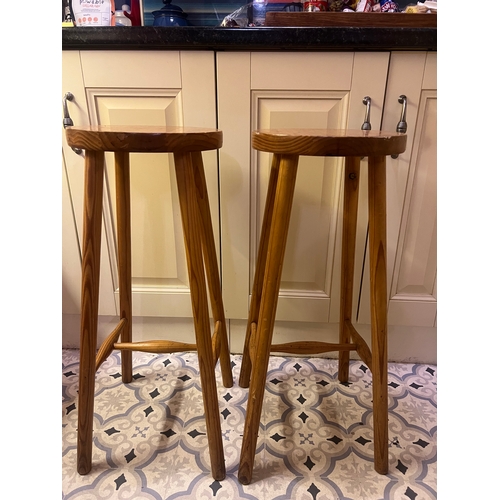 603 - Pair of pine kitchen stools