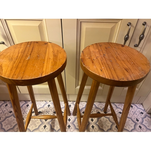 603 - Pair of pine kitchen stools