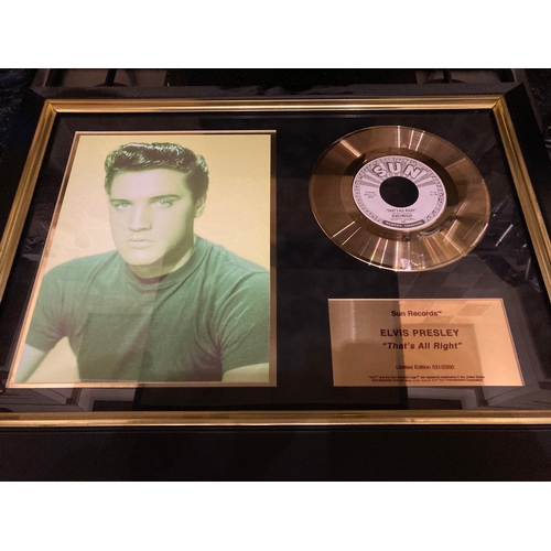 508 - Elvis ‘that’s all right’ gold single no 531/2500 and film cell picture