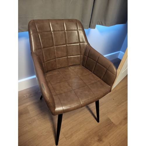 565 - BROWN LEATHER DINING CHAIRS 
PLEASE NOTE THIS ITEM IS LOCATED AT THE REUNION BAR, LOFTUS, TS13 4RJ. ... 