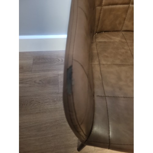 565 - BROWN LEATHER DINING CHAIRS 
PLEASE NOTE THIS ITEM IS LOCATED AT THE REUNION BAR, LOFTUS, TS13 4RJ. ... 