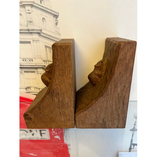 85 - Robert Thompson Kilburn Bookends Pair Mouseman