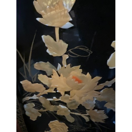 171 - Japanese mother of pearl? decorative panel 92x30cm