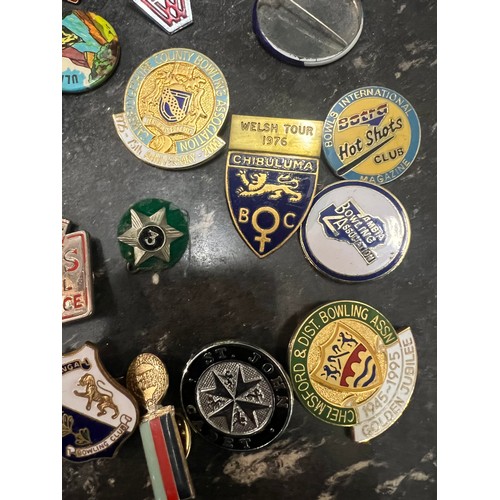 247 - collection of enamel badges and others including military