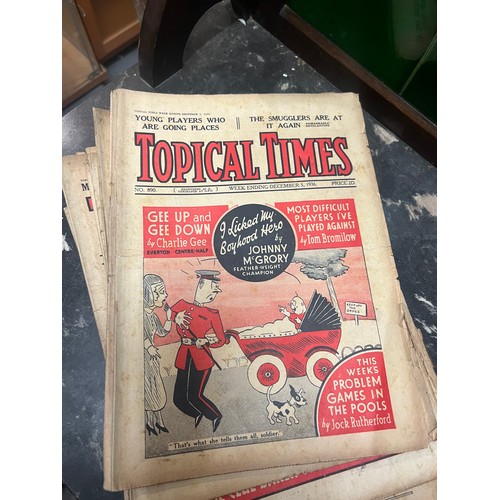 250 - topical times approx 50 issues 1933 to 1937
football and other sports news