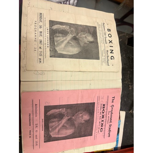 255 - 3 X BOXING SCRAPBOOKS 1930s to 40s includes some early boxing programmes glued in